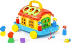 Vrolijk huisje op wieltjes voor de allerkleinsten
