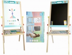 Houten dubbelzijdig bord 85 cm met accessoires