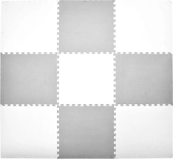 Humbi schuim puzzelmat XXL wit en grijs 180 × 180 cm