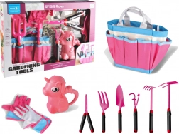 Tuinset met gereedschap en eenhoorn