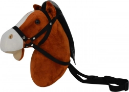 Pluchen paardenhoofd met geluid 30 cm – donkerbruin