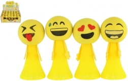 Springende schuimbal smiley 10 cm – mix emoticons, doos 24 stuks