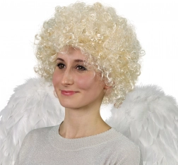 Korte engelenpruik met krullen