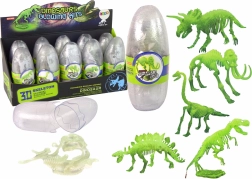 Lichtgevende 3D mammoetskelet in een plastic ei