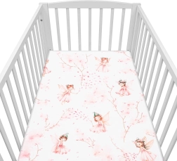 Katoenen hoeslaken voor ledikant NEW BABY Feeën 120×60 cm