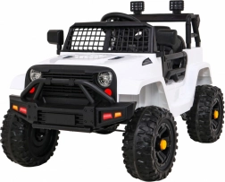Elektrische kinderauto Jeep Dark Night met zachte start, EVA-wielen en LED – Wit
