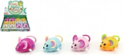 Plastic opwindbare muis 8 cm, 5 kleuren