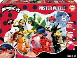 Posterpuzzel Miraculous: Ladybug en Zwarte Kat 250 stukjes