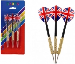 Set werpdarts met metalen punten en Union Jack flights