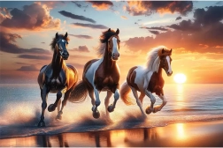 WOODEN CITY houten puzzel Wilde paarden op het strand 4000 stukjes