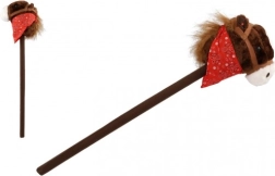 kinderen pluchen paard op stok