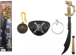 piratenset zwaard met plastic accessoires 58 cm op kaart