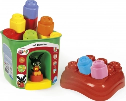 Zachte bouwblokken Soft Clemmy met deksel en figuurtje BING – 15 stuks
