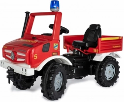 Kinderbrandweerwagen Mercedes Unimog met pedalen