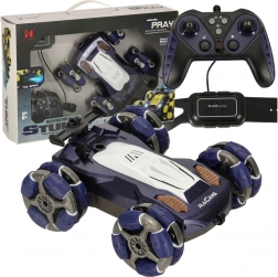 Op afstand bestuurbare auto met omnidirectionele wielen en gebarenbediening