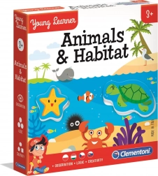 Clementoni Young Learner: dieren en hun leefomgeving puzzel 6×3 stukjes