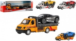 Takelwagen met autootje 11 cm met terugtrekmotor, metaal/kunststof, in geschenkdoos