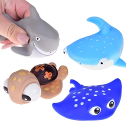 Rubberen badspeeltjes zeedieren 4 stuks