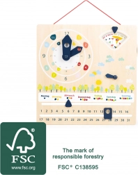 Didactische kalender met klok SMALL FOOT