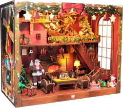 Miniatuurhuisje Vrolijk Kerstfeest – DIY-set met LED-verlichting