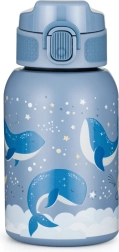 Petite&Mars roestvrijstalen thermosfles met rietje 350 ml Whale Song