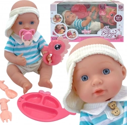 Verzorgingsset met realistische baby en accessoires 30 cm