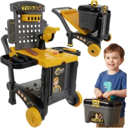 Kinder 3-in-1 werkbank met kar en koffer, 59 stuks