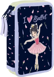 Dubbele schooletui Ballerina – leeg