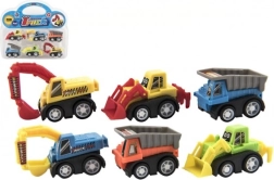 Set van 6 mini-bouwmachines in blister, 5 cm