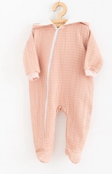 Baby muslin onesie met capuchon roze NEW BABY Comfort Clothes