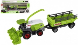 Maaidorser met aanhanger – kunststof model 22 cm met vrijloop