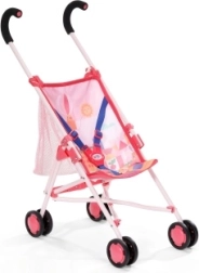 BABY born roze buggy voor poppen met netje