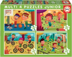Educa kinderpuzzel Sportieve motieven 4-in-1