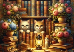 Puzzel Kattenbibliotheek 260 stukjes