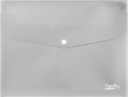 Schrijfmap met drukknoop A4, transparant, uitbreidbaar tot 2 cm (350 µm), set van 5 stuks