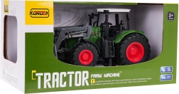 Groene tractor met voorlader 1:24