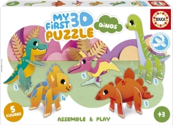 Educa mijn eerste 3D-puzzel dinosaurussen 5-in-1 (3, 3, 3, 4, 5 stukjes)