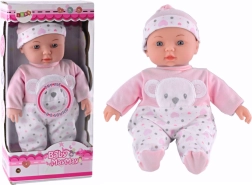 Kinder roze pyjama voor poppen met berenmuts Geluiden