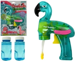 Bellenblaaspistool flamingo blauw