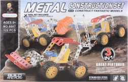 Metalen schroefconstructieset – 3 bouwmachines, 122 onderdelen