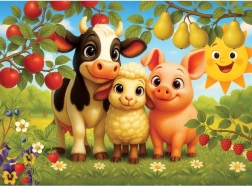 Houten puzzel Boerderijdieren 40 stukjes WOODEN CITY