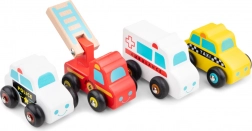 Set houten reddingsvoertuigen voor kinderen