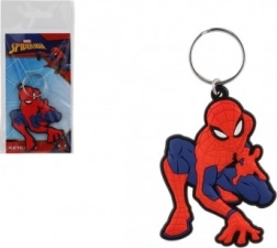 rubberen sleutelhanger Spiderman die een web afschiet