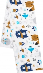 flanellen luier met print New Baby bos wit