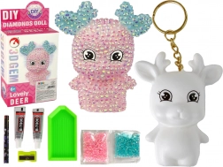 Creatieve set DIY roze diamanten rendier 3D hanger met kristallen