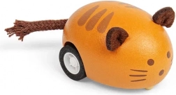 Houten opwindbaar diertje Kat oranje