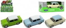 metalen model Trabant 1:60 van Welly, 7 cm, vrije loop, mix kleuren