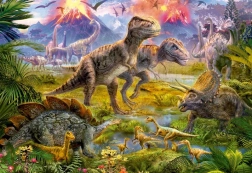Puzzel 500 stukjes, ontmoeting van dinosaurussen