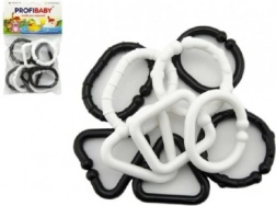 Kunststof zwart-witte vormen – babyketting, 10 st.