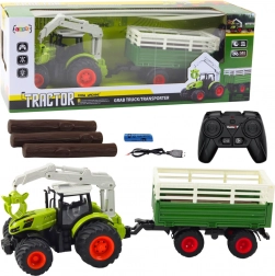 Leuke RC-tractor met aanhanger en grijper voor kinderen